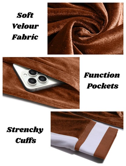 COOFANDY Mens Tracksuit 2 Piece Set Velour Velvet Sweatsuit Jogging Suits Full Zip Jacket Pants Outfits