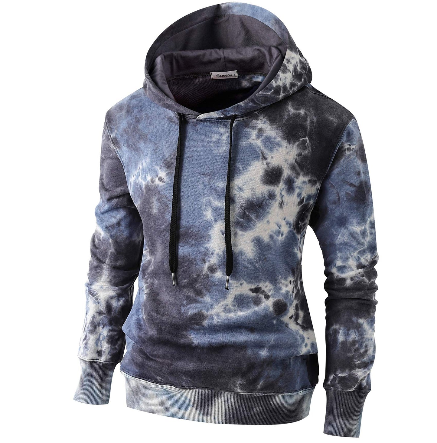 KLIEGOU Mens Tie-Dye Pullover Hooded Sweatshirt