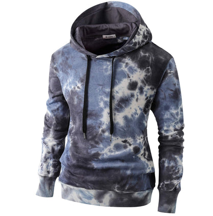 KLIEGOU Mens Tie-Dye Pullover Hooded Sweatshirt