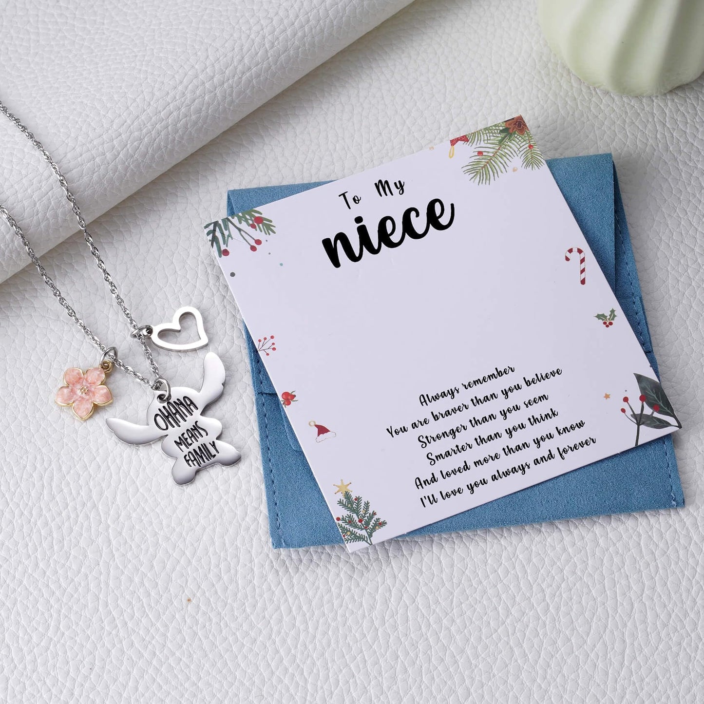 MIXJOY You are My Sunshine Necklace&Greeting Card, Birthday Christmas for Women Niece Daughter Granddaughter