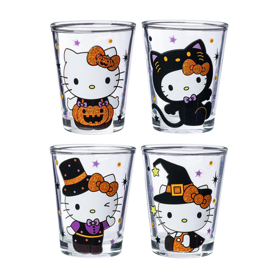 Silver Buffalo Disney Lilo and Stitch Cute Poses 4 Pack Mini Glasses, 1.5 Ounces