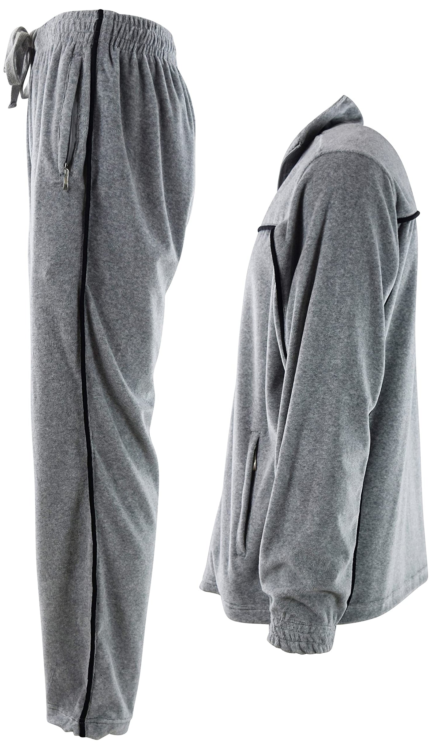 ChoiceApparel Mens Velour Tracksuit with Zippered Pockets