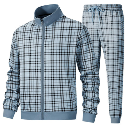 W JIANWANG Men's Casual Tracksuits Long Sleeve Jogging Suits Sweatsuit Sets Track Jackets and Pants 2 Piece Outfit