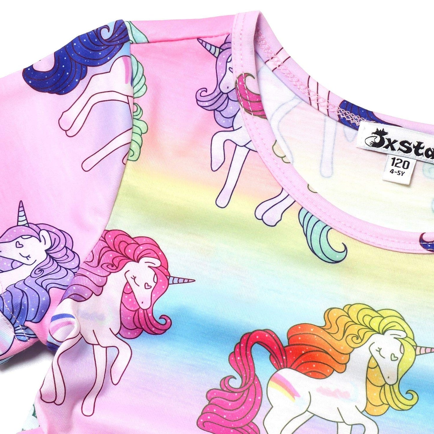 Unicorn Dresses for Girls Summer Swing Short Sleeve Casual Clothes for Kids