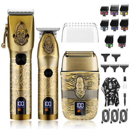 Lanumi Professional Hair Clippers Electric Razor Shavers Men 3 Piece Set Rechargeable Clippers and Trimmers Beard Trimmer Barber Kit with Travel Case Clippers for Hair Cutting Gifts for him