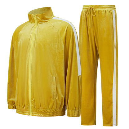 Mens Tracksuit 2 Piece Velour Sweatsuit for Men Casual Full Zip Jogging Suit Jacket Pants Set