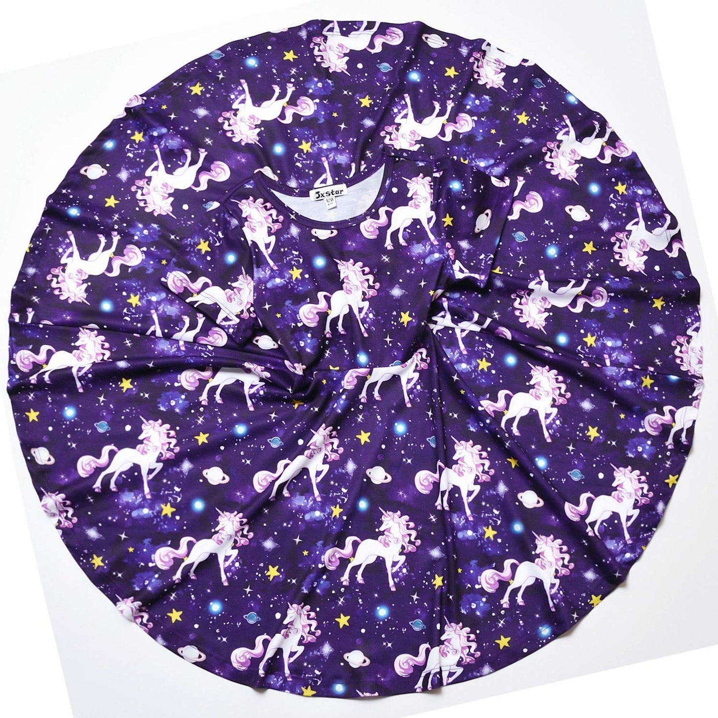 Unicorn Dresses for Girls Summer Swing Short Sleeve Casual Clothes for Kids