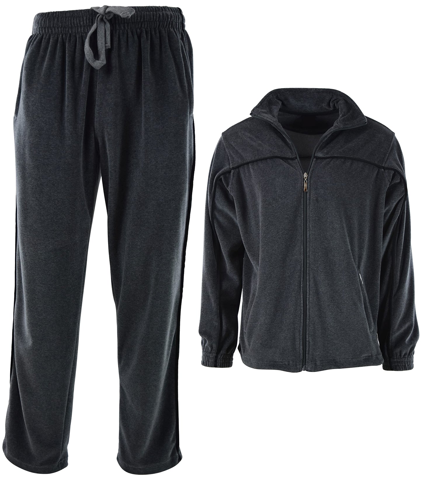 ChoiceApparel Mens Velour Tracksuit with Zippered Pockets