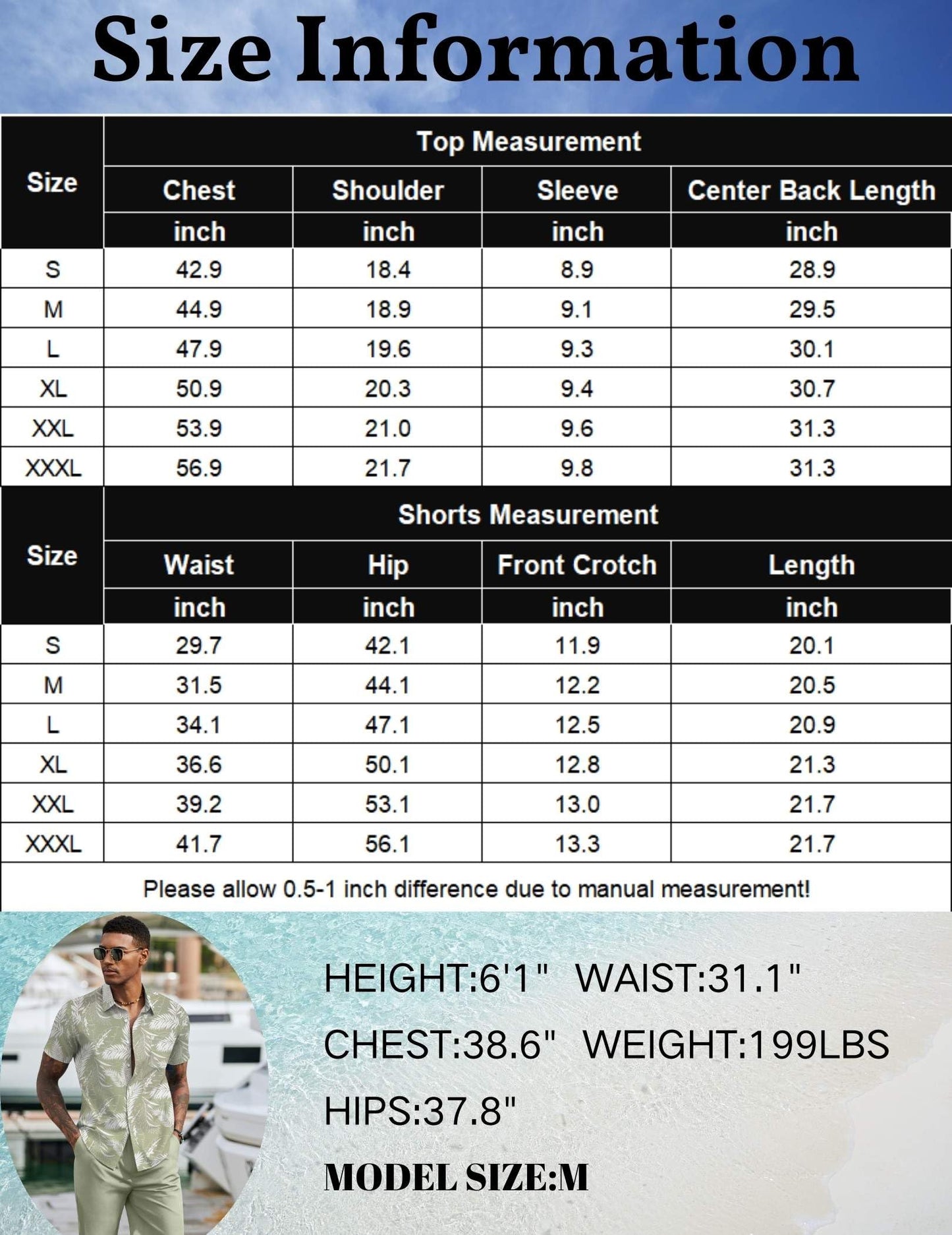 COOFANDY Men's 2 Piece Summer Beach Outfits Tropical Short Sleeve Button Down Shirts and Shorts Hawaiian Vacation Sets
