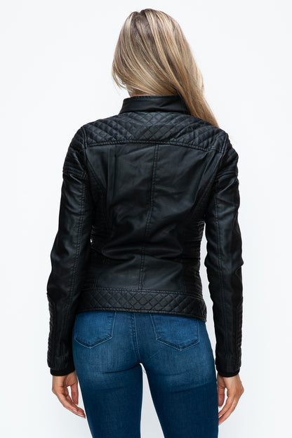 YMI Faux Layered Double-Zipper Jacket with Fuzzy Hood***STILL AVAILABLE***EMAIL SELLER with SIZE & COLOR