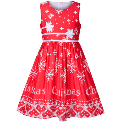 Sunny Fashion Girls Dress Rose Flower Double Bow Tie Party Sundress