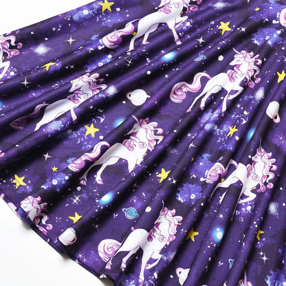 Unicorn Dresses for Girls Summer Swing Short Sleeve Casual Clothes for Kids
