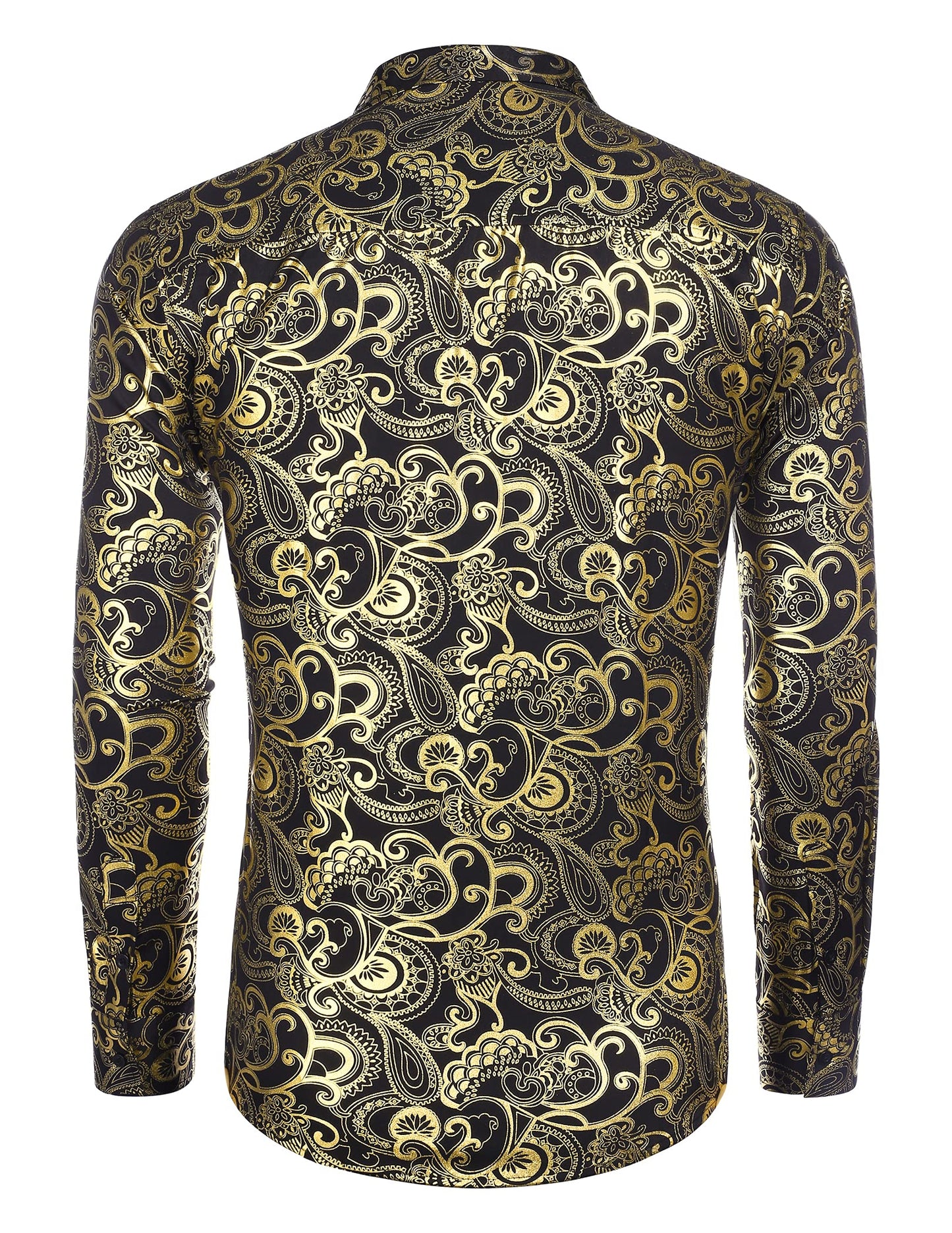 COOFANDY Men's Rose Shiny Shirt Luxury Flowered Printed Button Down Shirt