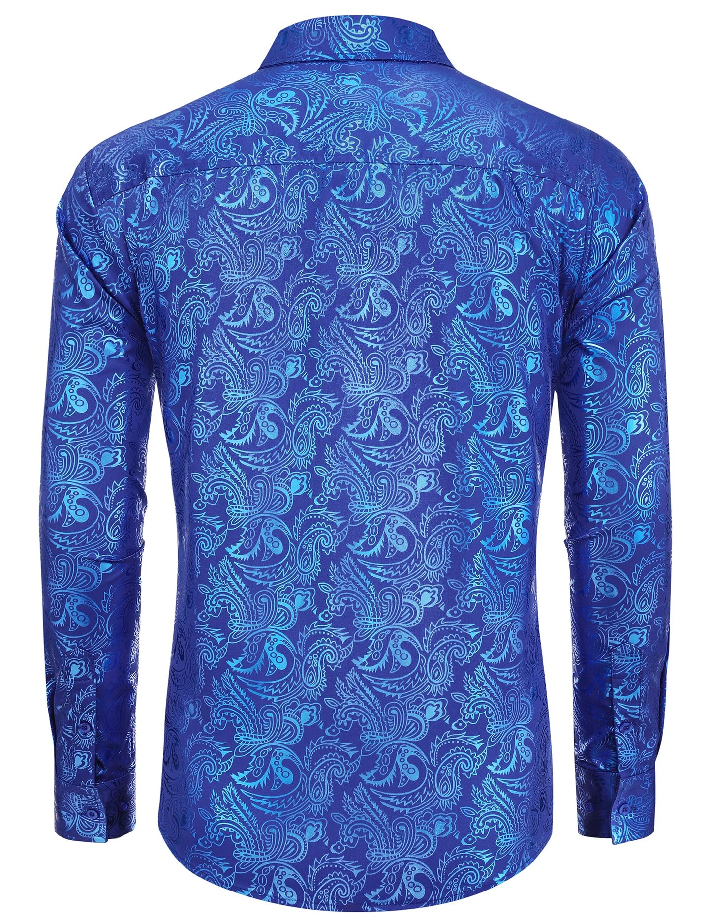 COOFANDY Men's Rose Shiny Shirt Luxury Flowered Printed Button Down Shirt