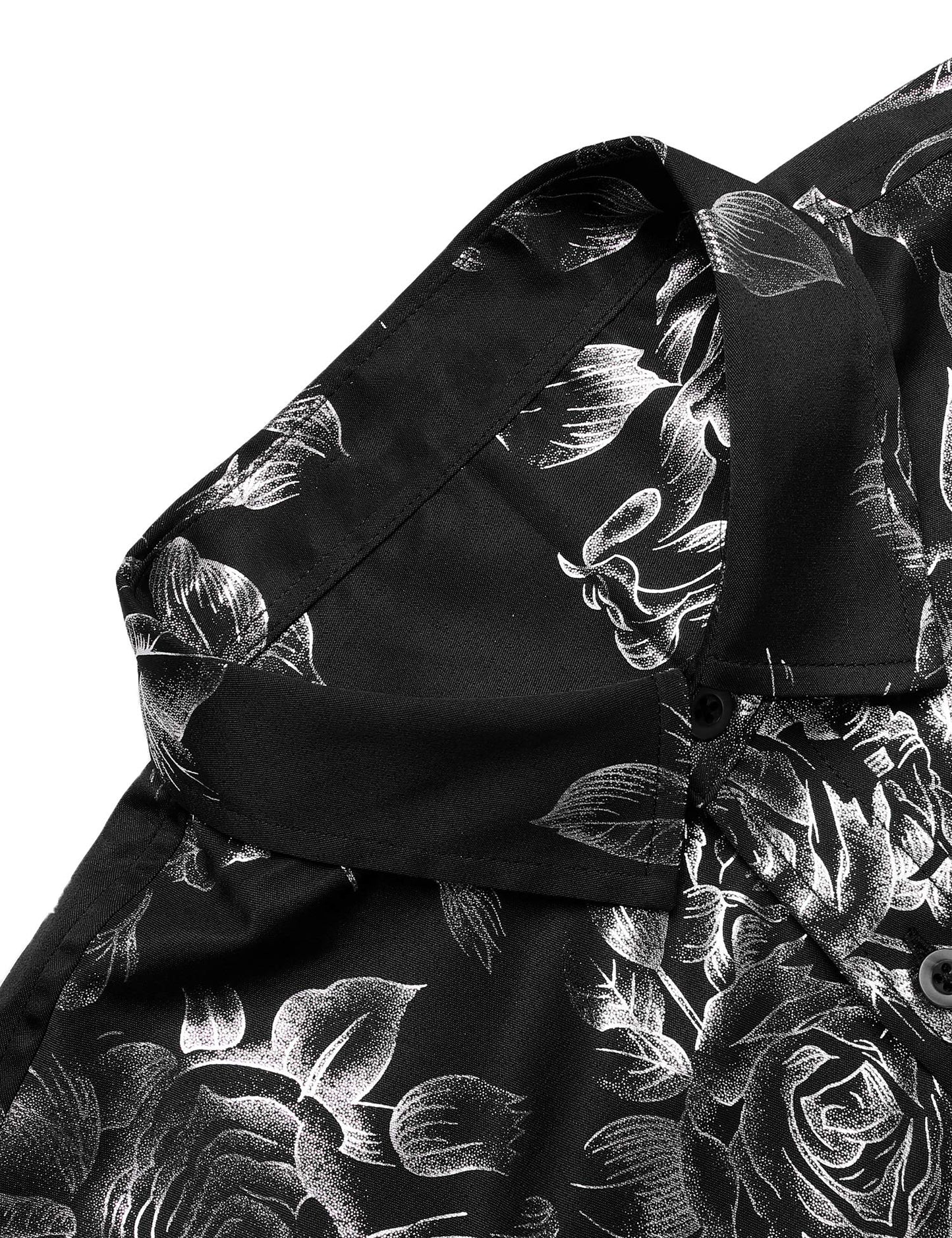 COOFANDY Men's Rose Shiny Shirt Luxury Flowered Printed Button Down Shirt