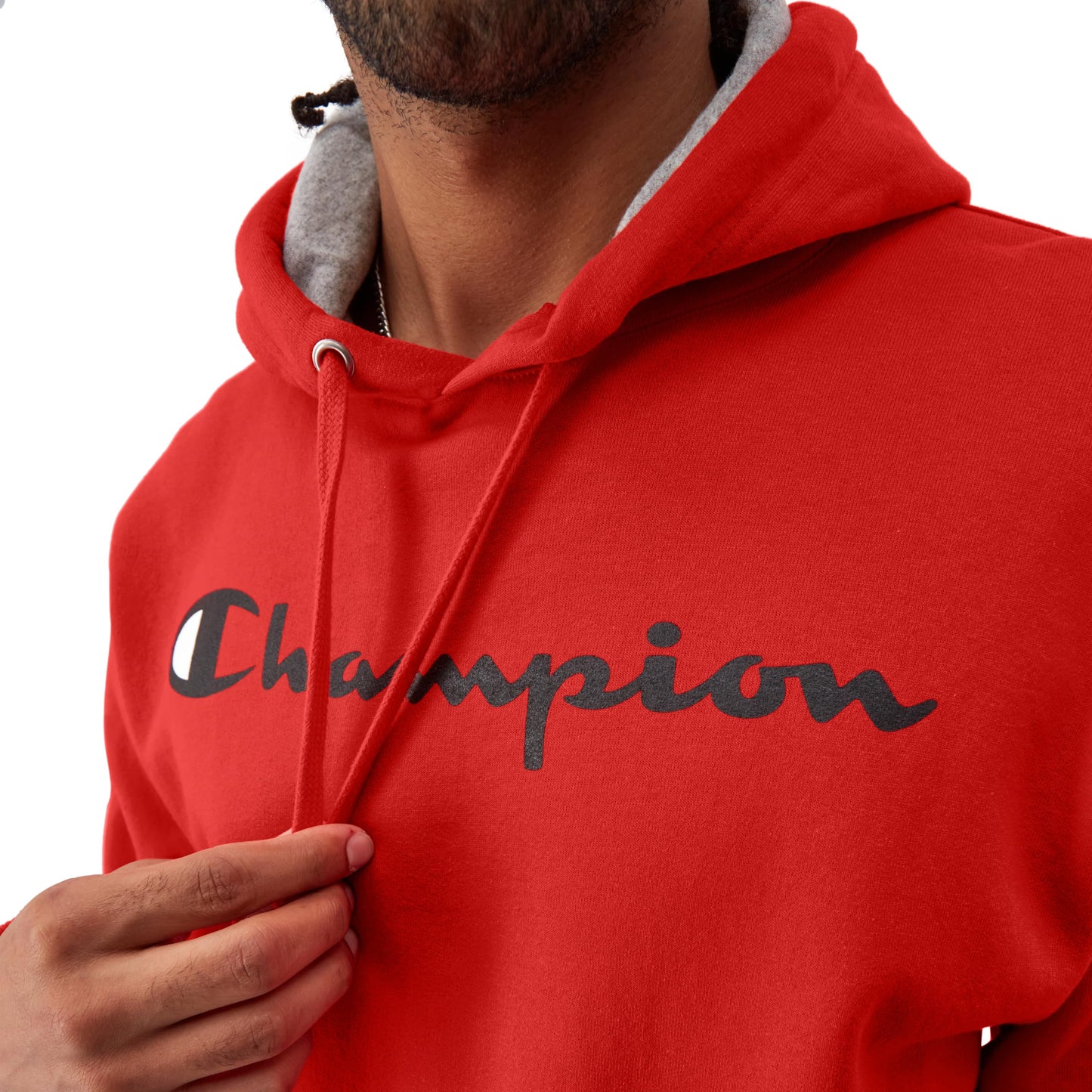 Champion Men's Hoodie, Powerblend, Fleece Men's Hoodie, Comfortable Men's Sweatshirt, Script Logo (Reg. or Big & Tall)