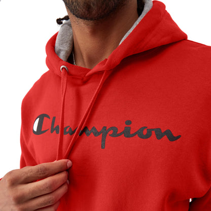 Champion Men's Hoodie, Powerblend, Fleece Men's Hoodie, Comfortable Men's Sweatshirt, Script Logo (Reg. or Big & Tall)