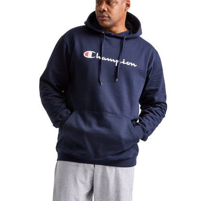 Champion Men's Hoodie, Powerblend, Fleece Men's Hoodie, Comfortable Men's Sweatshirt, Script Logo (Reg. or Big & Tall)