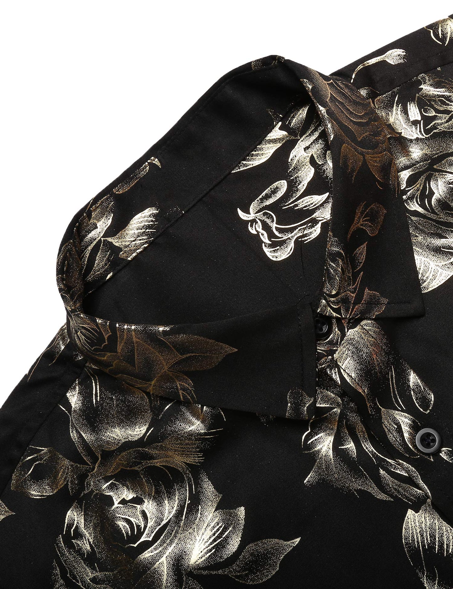 COOFANDY Men's Rose Shiny Shirt Luxury Flowered Printed Button Down Shirt