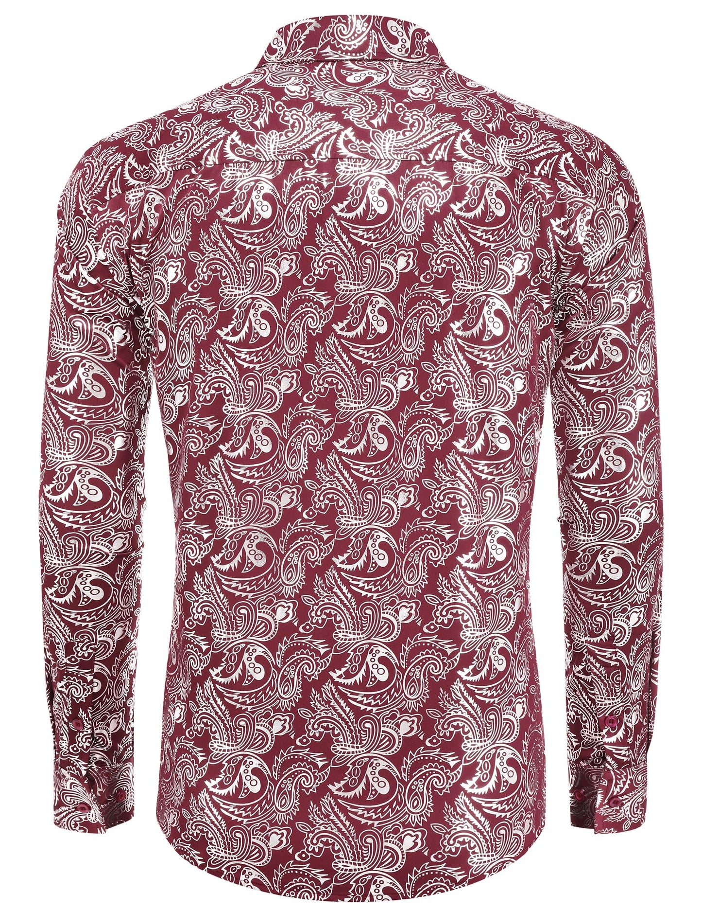 COOFANDY Men's Rose Shiny Shirt Luxury Flowered Printed Button Down Shirt