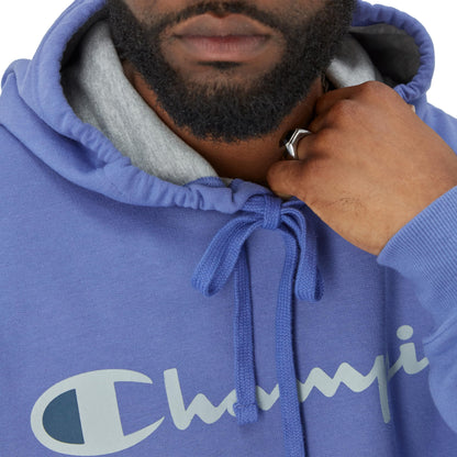 Champion Men's Hoodie, Powerblend, Fleece Men's Hoodie, Comfortable Men's Sweatshirt, Script Logo (Reg. or Big & Tall)