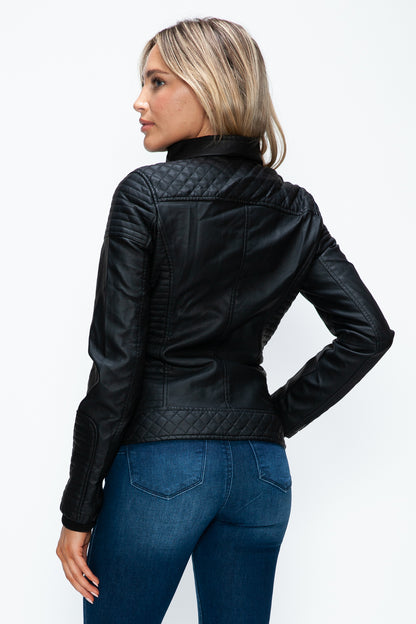 YMI Faux Layered Double-Zipper Jacket with Fuzzy Hood***STILL AVAILABLE***EMAIL SELLER with SIZE & COLOR
